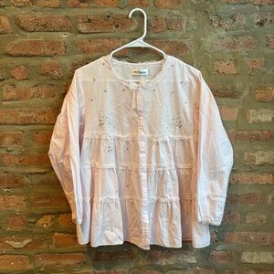 Pink Button-Up Blouse